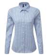 PR352 Women's Maxton Check Long Sleeve Shirt Light Blue / White colour image